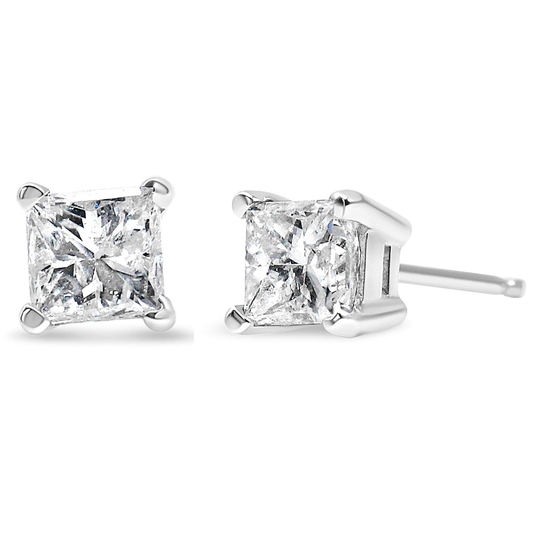 0.5 ct Princess Cut Solitaire Studs Designer hot Genuine Flawless VVS1 Blue Simulated Diamond 14K 18K Rose Gold Earrings Screw back