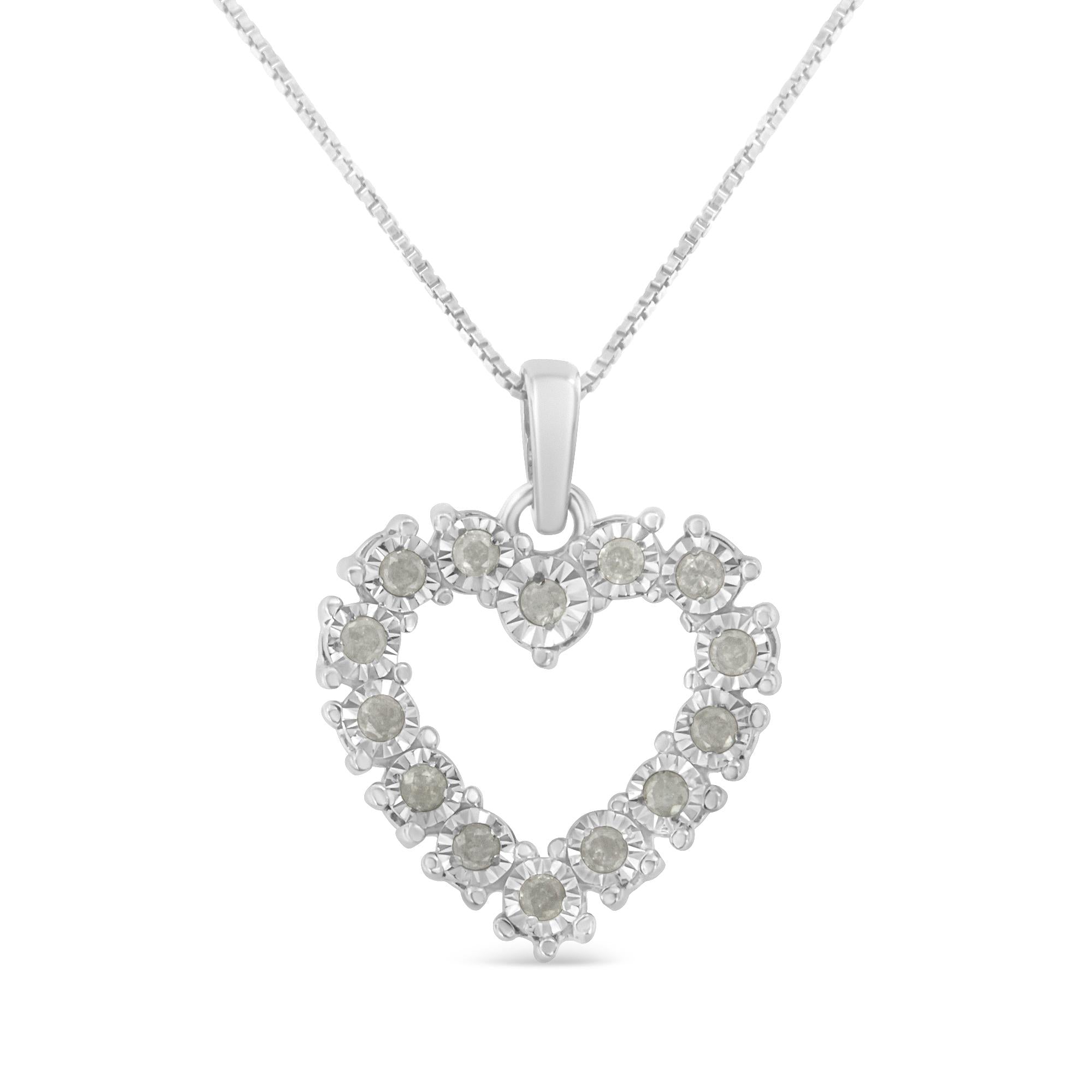 Genuine Diamond Open Heart 925 cheapest Necklace