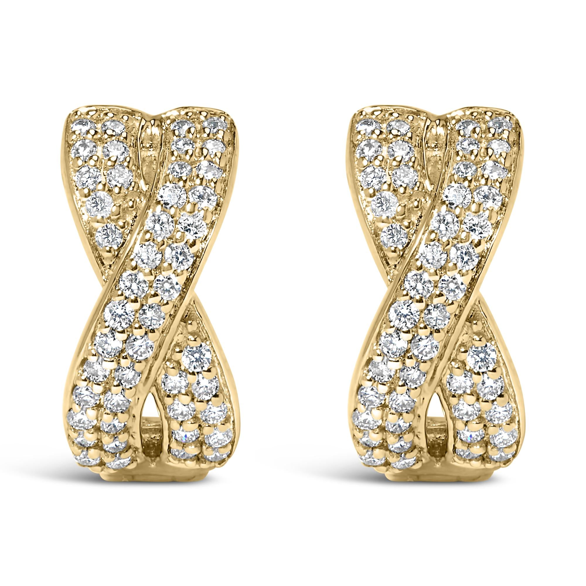 14K Criss store Cross Huggie Earrings