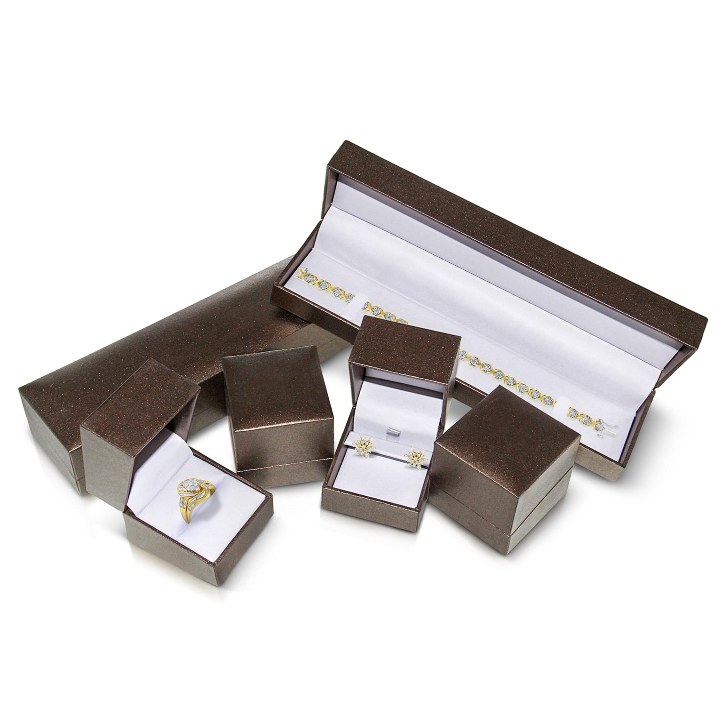 14K Yellow Gold Princess and Baguette-Cut Diamond Box-Link Bracelet(10.75 cttw,G-H Color,VS2-SI1 Clarity)