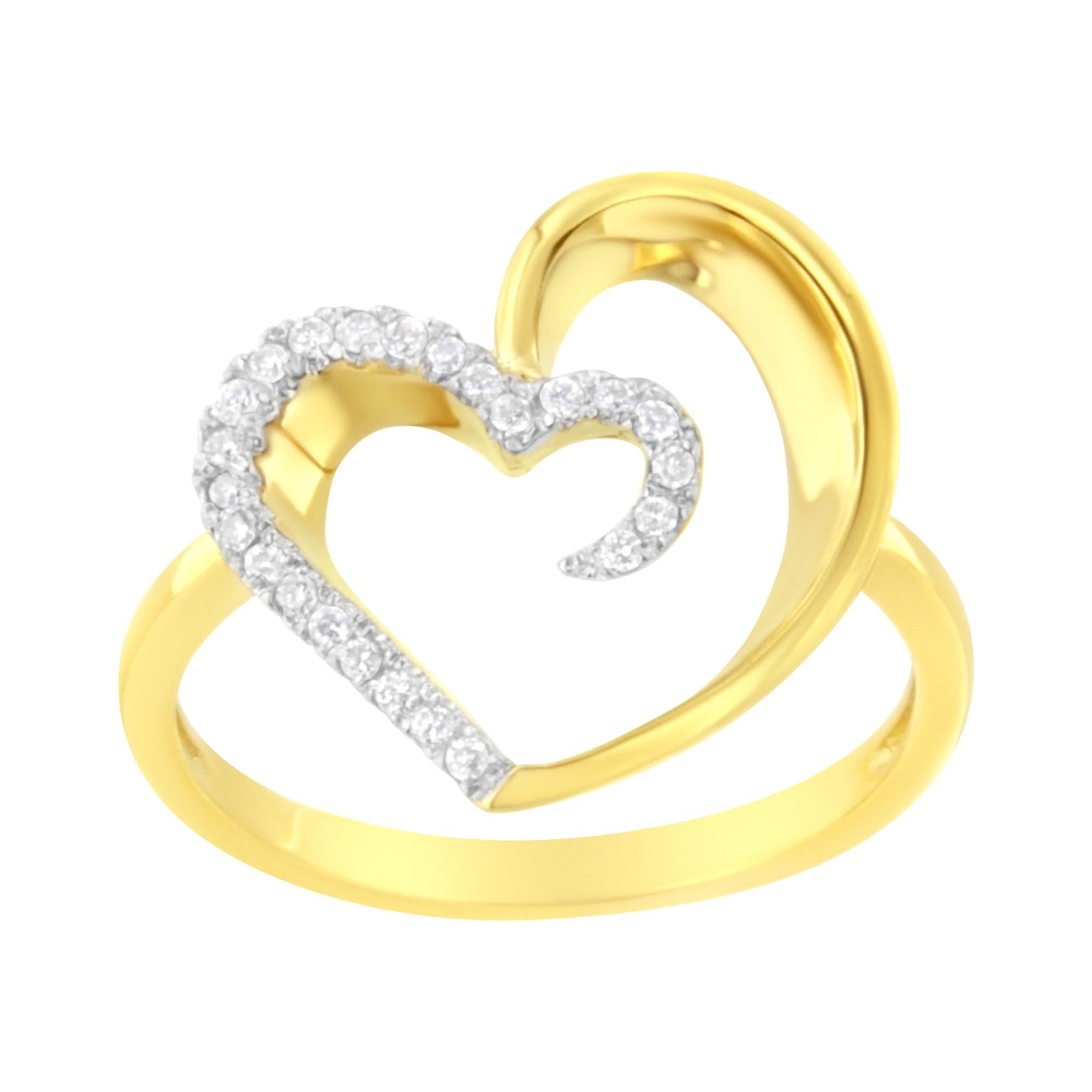 10k store Yellow Gold .30ct I1 H Heart Diamon