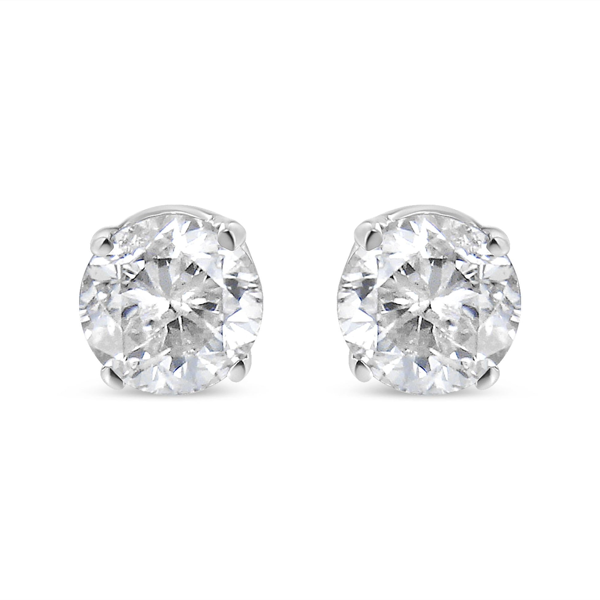 14K Gold Round-Cut Diamond Stud Earring (1/4 - 2 cttw, J-K Color, I2-I3  Clarity)