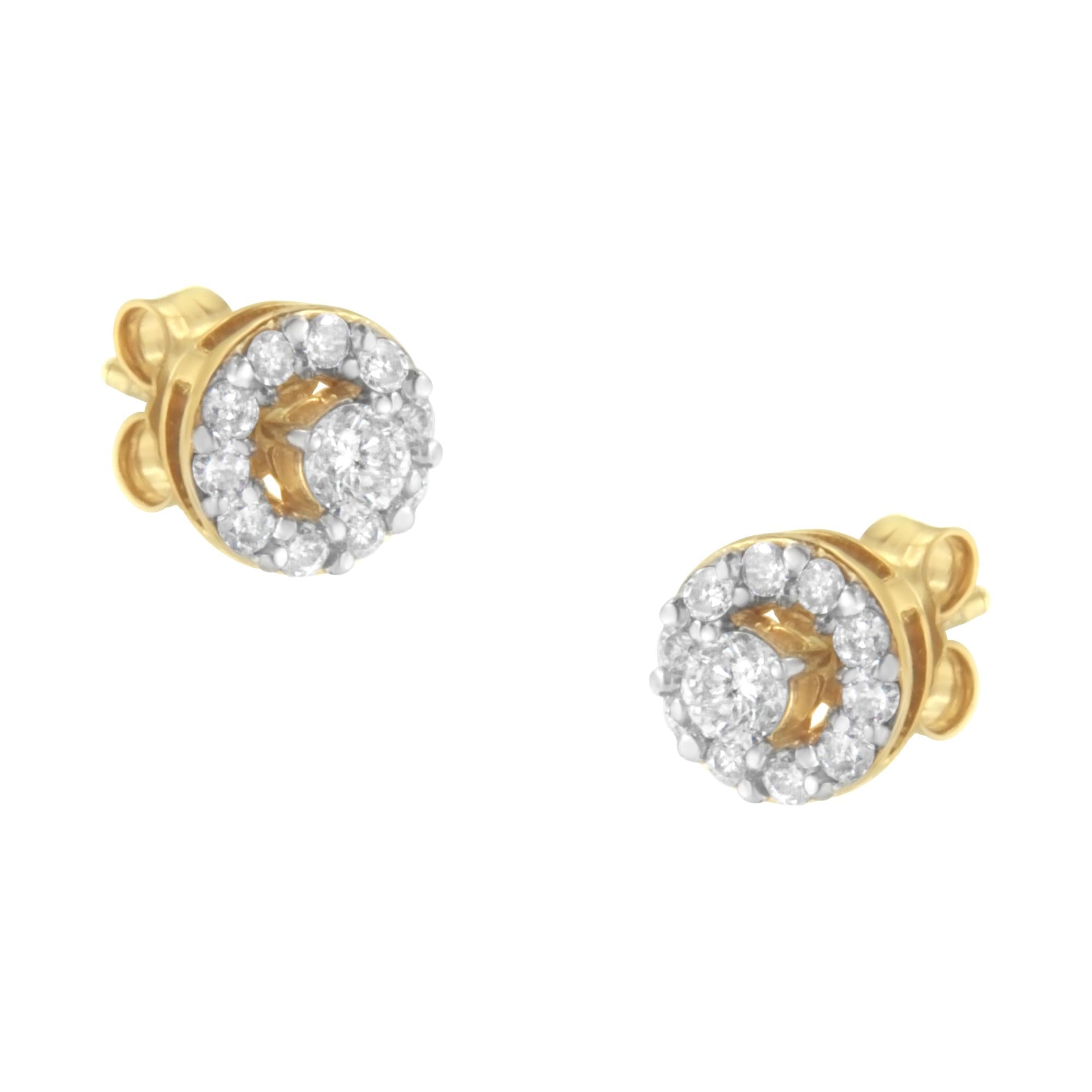 1/2Ct Natural Diamond Stud Earrings in Sterling Silver (I/J Color I2/I3 2024 Clarity)