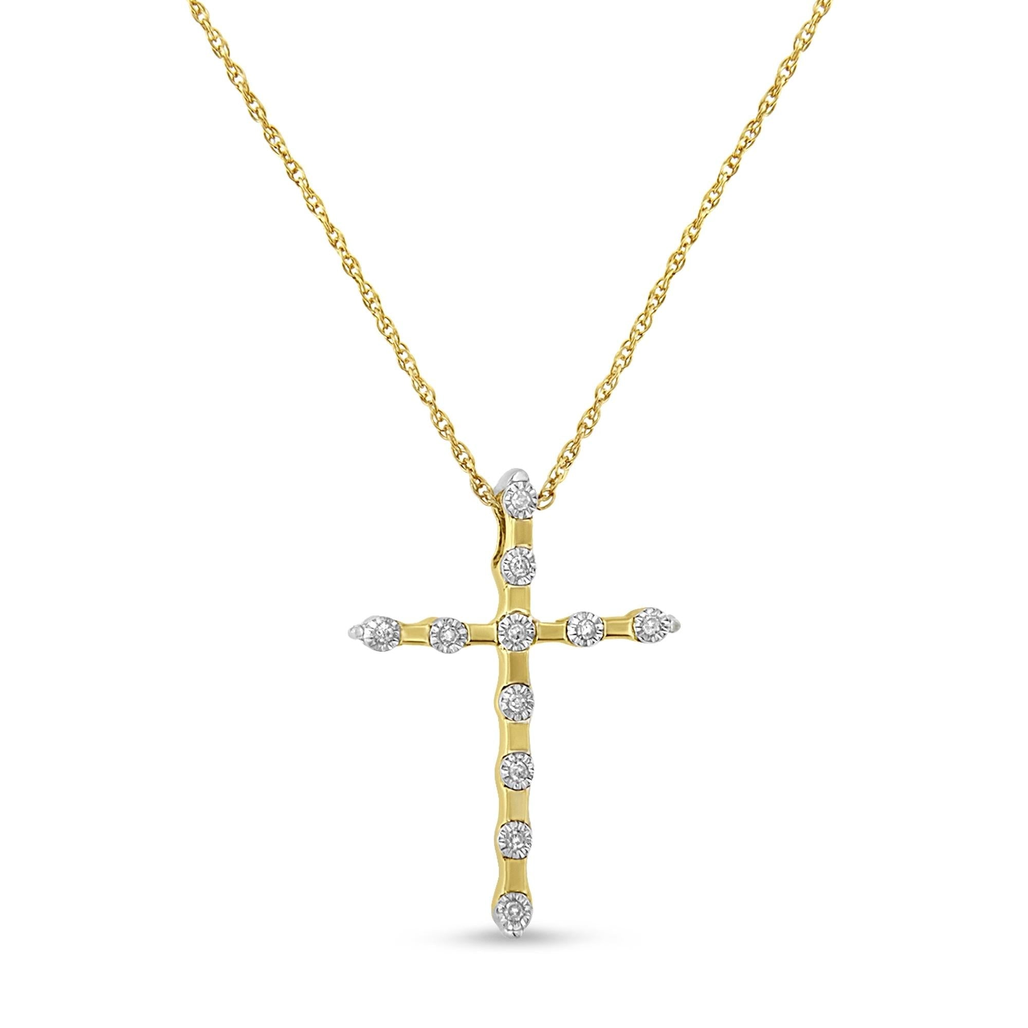 10kt gold Diamond accent Cross hotsell Pendant