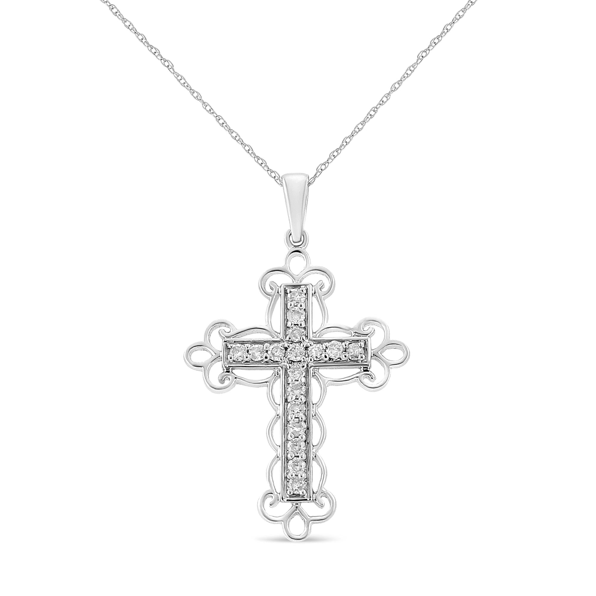 *NEW 925 Silver cross shops diamond necklace