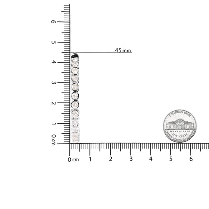 Pendientes de aro de plata de ley 925 con diamantes de 7,0 quilates de 1-¾ de adentro hacia afuera con bisagras (color IJ, claridad I1-I2)